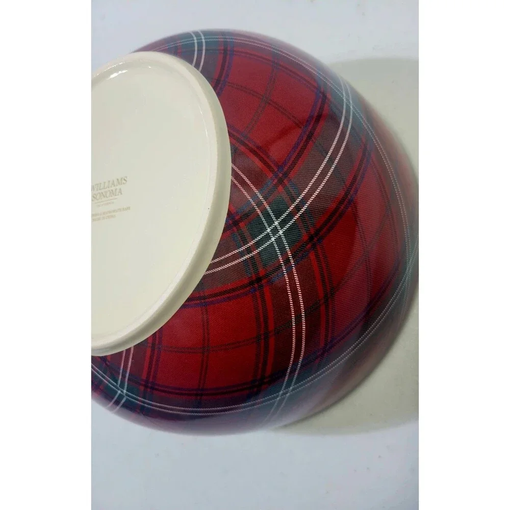 Williams Sonoma Mixing Bowl Tartan Plaid 8.75